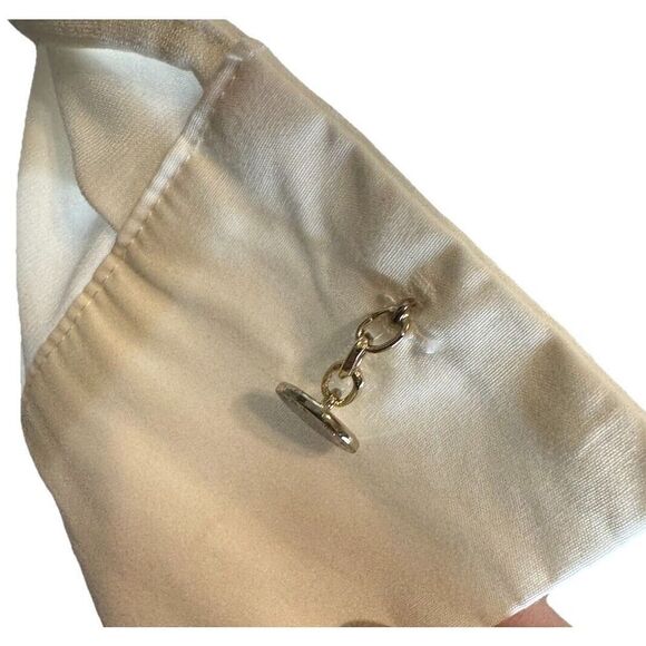 Karl Lagerfield Mixed Material Button Up Blouse Pleated Front Womens Size Small - Picture 4 of 9